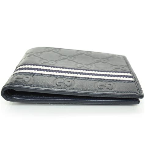 gucci monogram web bifold wallet navy|GUCCI GG Supreme Monogram Web Bi.